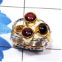 Garnet Cab E - STR956-Semiprecious Three Gemstone Made in 925 Silver Gold Rhodi
