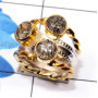 Black Rutile F - STR956-Semiprecious Three Gemstone Made in 925 Silver Gold Rhodi