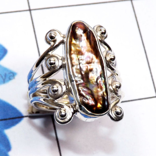 Biwa pearl B - SDR802-925 Silver Manufacturer Biwa Pearl Handmade Designer Ring