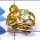Peridot C - STR954-Round Shape Cut n Cab Gemstone Three Tone Rhodium Plated