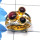 Garnet Cab D - STR954-Round Shape Cut n Cab Gemstone Three Tone Rhodium Plated