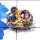 Tanzanite Cab E - STR954-Round Shape Cut n Cab Gemstone Three Tone Rhodium Plated