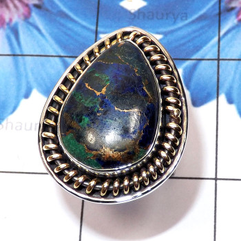 Mohave Azurite O - STR952-Mohave Azurite, Dalmatian Pink, Chevron Amethyst, Imperia