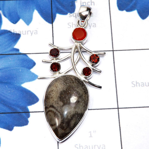 Black Coral C - SSP967-Wave Jasper, Pyrite Dendritic, Black Coral, Vivianite, Pi