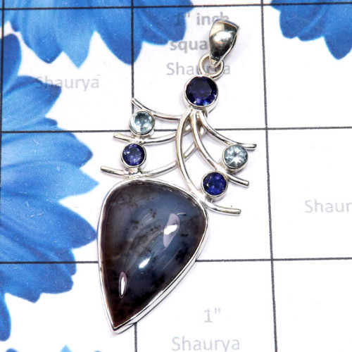 Lace Amethyst H - SSP967-Wave Jasper, Pyrite Dendritic, Black Coral, Vivianite, Pi