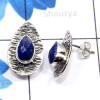 Lapis Cut H - SSE973-Sterling 925 Silver Genuine Cut n Cab Gemstone Lightweigh