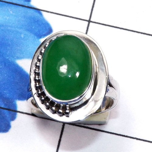 Canadian Green Jade H - SDR788-Sterling 925 Silver Manufacturer Genuine Gemstone Handmad