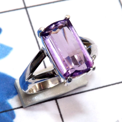 Amethyst Cut C - SPR967-Genuine Cut n Cab Gemstone Sterling 925 Silver Handmade P Amethyst Cut C - SPR967-Genuine Cut n Cab Gemstone Sterling 925 Silver Handmade P