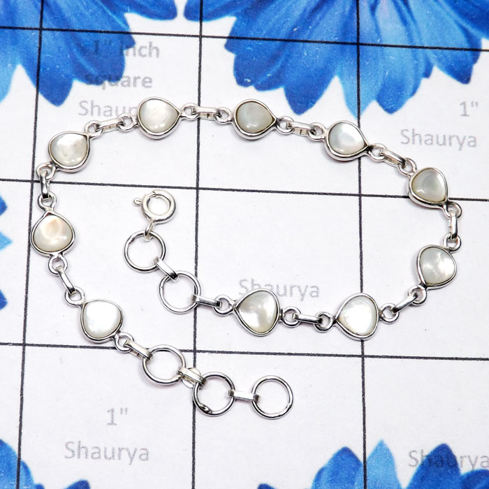 Pearl B - SBB923-White MOP, Blue n Yellow Fire Labradorite 925 Sterling Si Pearl B - SBB923-White MOP, Blue n Yellow Fire Labradorite 925 Sterling Si