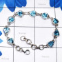 Blue Topaz A - SPB915-Beautiful Cut Blue Topaz 925 Plain Silver Handmade Trendy