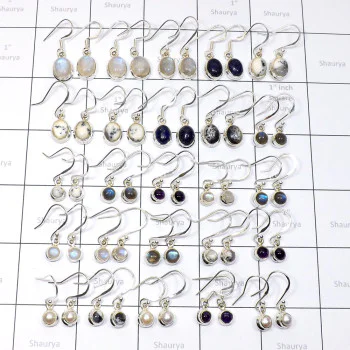 25 Pair Multi Cab Gemstone C - WSL992-Genuine Gemstone with 925 Sterling Earring, Pendant, Ring 25 Pair Multi Cab Gemstone C - WSL992-Genuine Gemstone with 925 Sterling Earring, Pendant, Ring