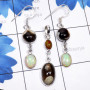 2 Pcs Peanut Wood, Ethiopian Opal C - SPW997-Peanut Wood, Ethiopian Opal, Turtella Jasper 925 Silver E