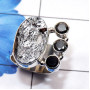 Silicon Druzy, Hematite O - SCO999-Silicon Druzy with Other Semiprecious Gemstone Made in 92