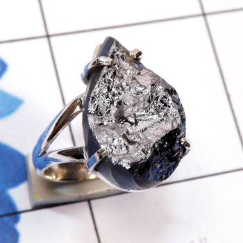 Silicon Druzy F - SCO997-Silicon Druzy with Solid 925 Silver Prong Setting Ring