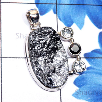 Silicon Druzy, Hematite B - SCO996-Silicon Druzy with Other Genuine Gemstone 925 Silver Hand