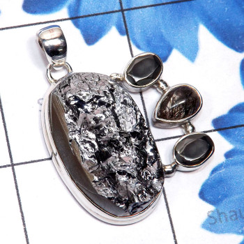 Silicon Druzy, Hematite F - SCO996-Silicon Druzy with Other Genuine Gemstone 925 Silver Hand