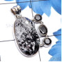 Silicon Druzy, Hematite G - SCO996-Silicon Druzy with Other Genuine Gemstone 925 Silver Hand