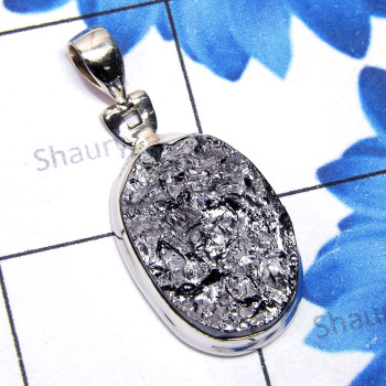 Silicon Druzy F - SCO995-Silicon Druzy Charm Gemstone Made in 925 Silver Stunning