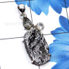 Silicon Druzy E - SCO994-Silicon Druzy, Black Onyx, Black Rutile, Hematite, Pearl,