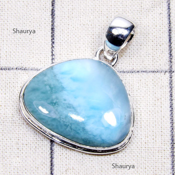 Larimar A - LDS986-Sterling 925 Silver Manufacturer Genuine Cab Larimar Char Larimar A - LDS986-Sterling 925 Silver Manufacturer Genuine Cab Larimar Char