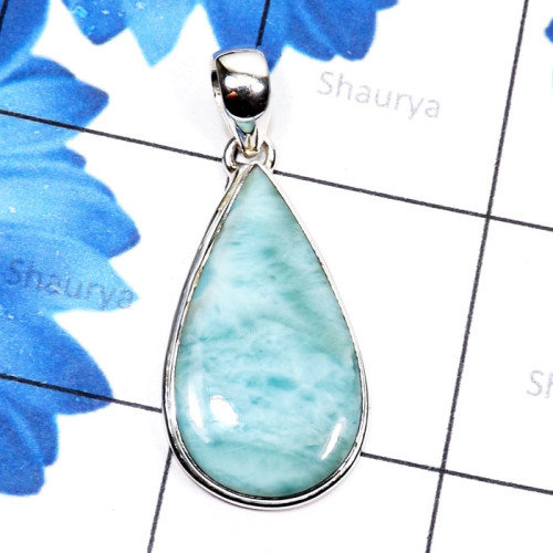 Larimar cab I - LDS985-Large Larimar Cab Gemstone 925 Sterling Silver Stunning P Larimar cab I - LDS985-Large Larimar Cab Gemstone 925 Sterling Silver Stunning P
