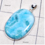 Larimar C - LDS983-Huge Larimar Genuine Gemstone Made in 925 Silver Chunky P
