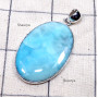 Larimar E - LDS983-Huge Larimar Genuine Gemstone Made in 925 Silver Chunky P