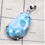 Larimar F - LDS982-Sterling 925 Silver Prong Setting with Huge Larimar Chunk
