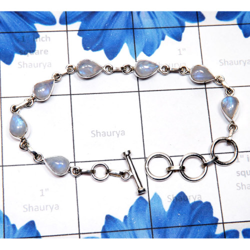 Rainbow Moonstone C - SPB912-Semiprecious Cut n Cab Gemstone Made in 925 Silver Elegan