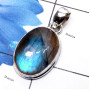 Labradorite Cab O - ISP843-925 Sterling Silver with Genuine Cut n Cab Gemstone Plain