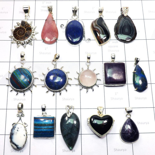 15 Pcs Mix cab stones A - WSL991- Turquoise wholesale gems with 925 sterling Pendants Earr 15 Pcs Mix cab stones A - WSL991- Turquoise wholesale gems with 925 sterling Pendants Earr