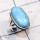 Larimar D - LDS981-Larimar Cab Charm Gemstone Made in 925 Silver Plain Ring
