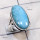 Larimar G - LDS981-Larimar Cab Charm Gemstone Made in 925 Silver Plain Ring