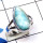 Larimar I - LDS981-Larimar Cab Charm Gemstone Made in 925 Silver Plain Ring