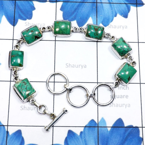 Tibet Turquoise A - SPB911-Direct Factory 925 Silver with Genuine Cut n Cab Gemstone