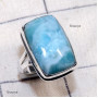 Larimar B - LDS980-925 Sterling Silver with Cab Larimar Handmade Plain Setti