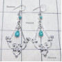 Tibet Turquoise I - SDE807-Genuine Cut n Cab Gemstone 925 Sterling Silver Handmade D
