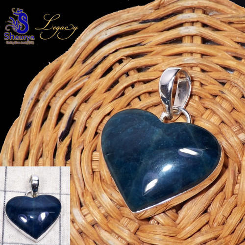 Neon Blue Apatite D - WFJ964-925 Sterling Silver Manufacturer Heart Shape Neon Blue Ap