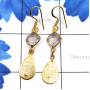 Rose Quartz C - SGE955-925 Sterling Silver Gold Plated with Semiprecious Cut n C