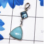 Blue Aragonite, Blue Topaz O - SBA999-Blue Aragonite with Semiprecious Gemstone 925 Sterling Si