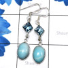 Blue Aragonite, Blue Topaz A - SBA998-Sterling 925 Silver Manufacturer Lightweight Blue Aragoni