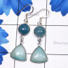 Blue Aragonite, Aquamarine G - SBA998-Sterling 925 Silver Manufacturer Lightweight Blue Aragoni