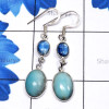 Blue Aragonite, Kynite O - SBA998-Sterling 925 Silver Manufacturer Lightweight Blue Aragoni