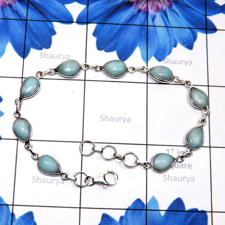 Blue Aragonite B - SBA997-Genuine Blue Aragonite Made in 925 Silver Bezel Setting T
