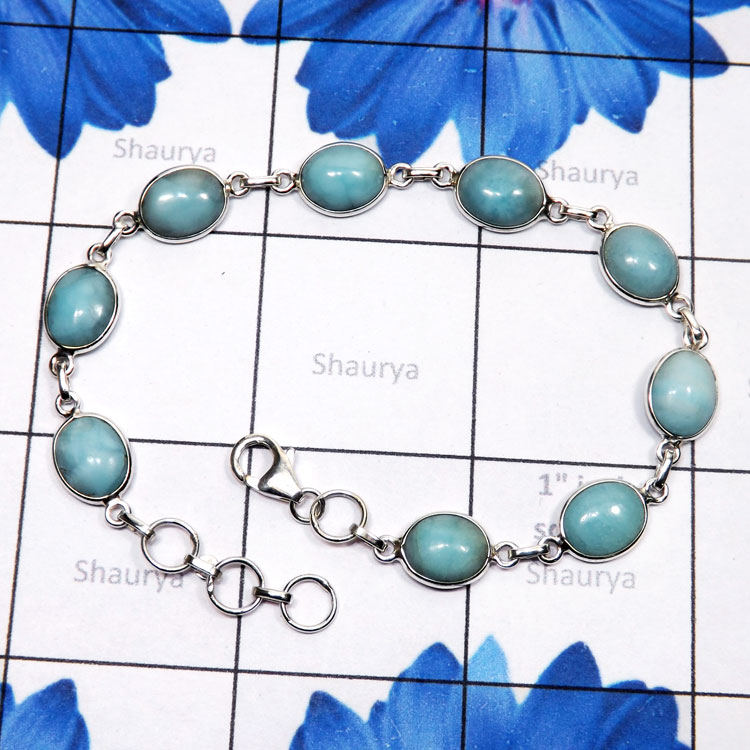 Blue Aragonite C - SBA997-Genuine Blue Aragonite Made in 925 Silver Bezel Setting T