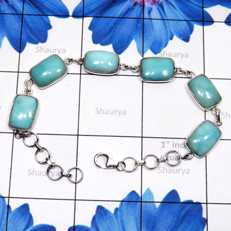 Blue Aragonite D - SBA997-Genuine Blue Aragonite Made in 925 Silver Bezel Setting T Blue Aragonite D - SBA997-Genuine Blue Aragonite Made in 925 Silver Bezel Setting T