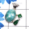 Blue Aragonite H - SBA996-Plain 925 Silver with Blue Aragonite Handmade Wholesale P