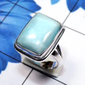 Blue Aragonite A - SBA995-Blue Aragonite 925 Sterling Silver Manufacturer Stunning Blue Aragonite A - SBA995-Blue Aragonite 925 Sterling Silver Manufacturer Stunning