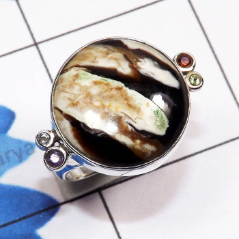 Peanut Wood B - SPW993-Peanut Wood Genuine Gemstone Made in 925 Silver Fancy Rin Peanut Wood B - SPW993-Peanut Wood Genuine Gemstone Made in 925 Silver Fancy Rin