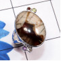 Peanut Wood C - SPW993-Peanut Wood Genuine Gemstone Made in 925 Silver Fancy Rin